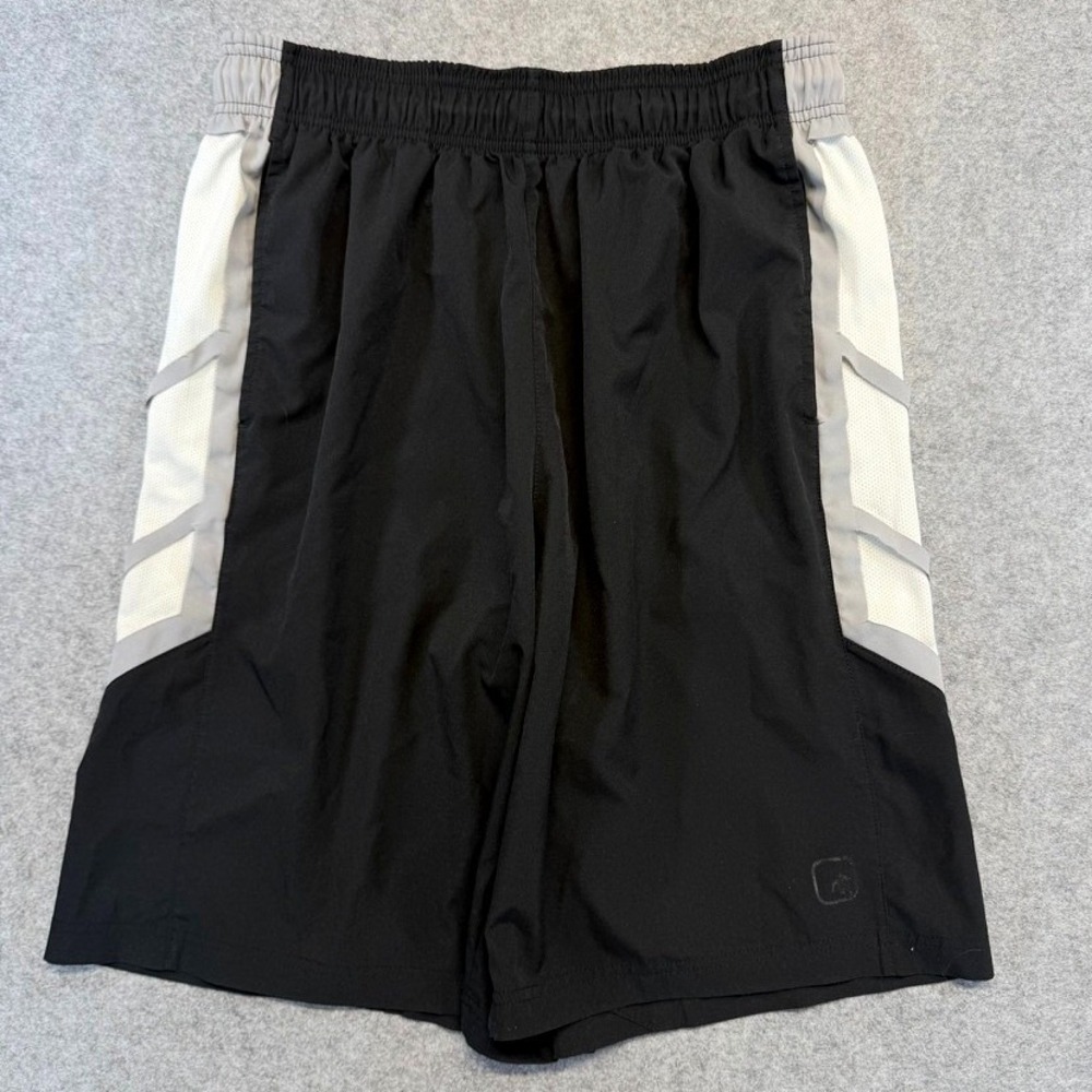 AND1 Mens Basketball Shorts Black‎ White Grey Mesh Side Panels Size Medium